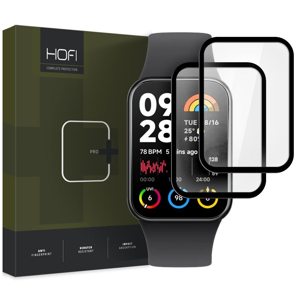 2X VERRE TEMPERÉ POUR XIAOMI MI BAND 8 PRO HOFI HYBRID PRO+ 2-PACK NOIR