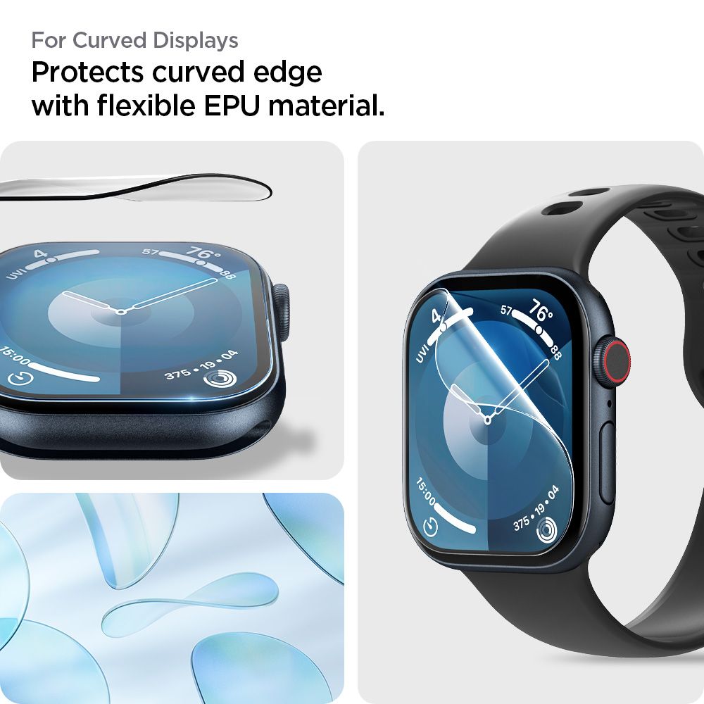 VERRE TEMPERÉ HOFI SPIGEN ELITE SHIELD "EZ FIT" 2-PACK APPLE WATCH 10 (42 MM) TRANSPARENT