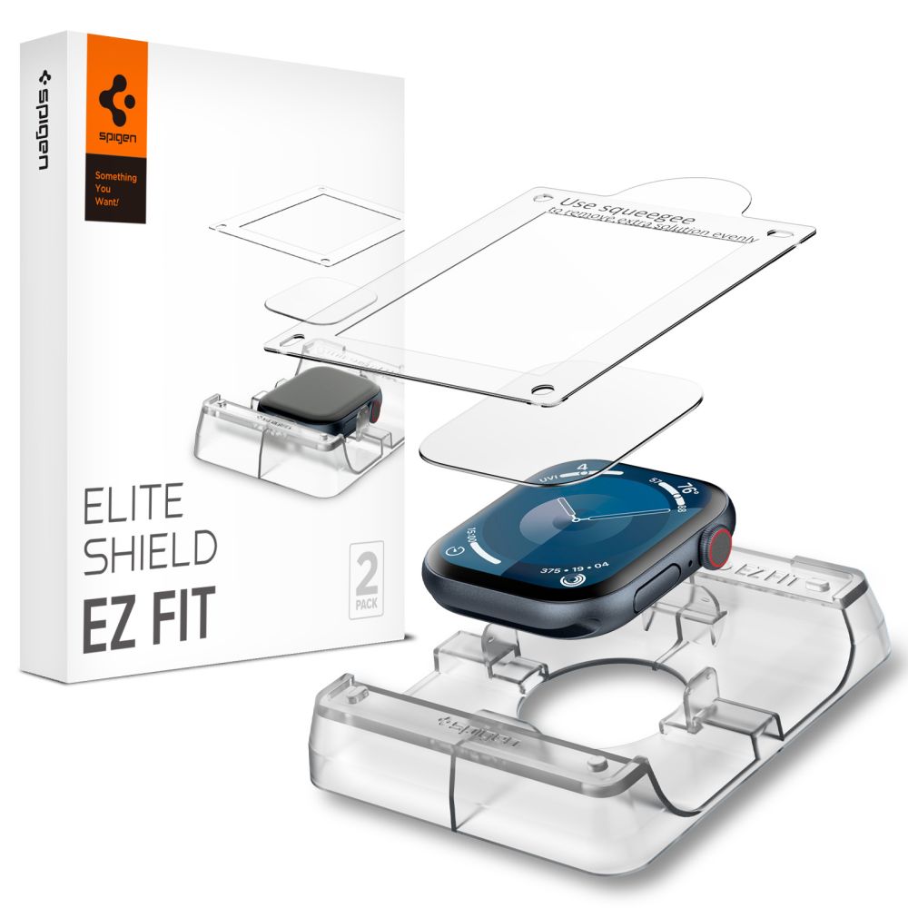 VERRE TEMPERÉ HOFI SPIGEN ELITE SHIELD "EZ FIT" 2-PACK APPLE WATCH 10 (42 MM) TRANSPARENT