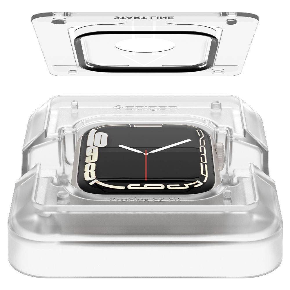 2X VERRE TEMPERÉ POUR APPLE WATCH 41 MM SPIGEN PROFLEX "EZ FIT" 2-PACK TRANSPARENT