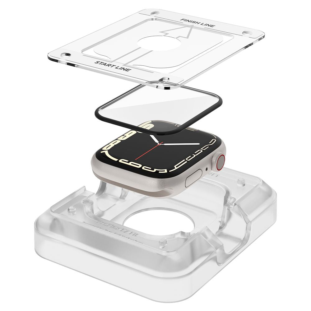 2X VERRE TREMPÉ POUR APPLE WATCH 45 MM SPIGEN PROFLEX "EZ FIT" 2-PACK TRANSPARENT
