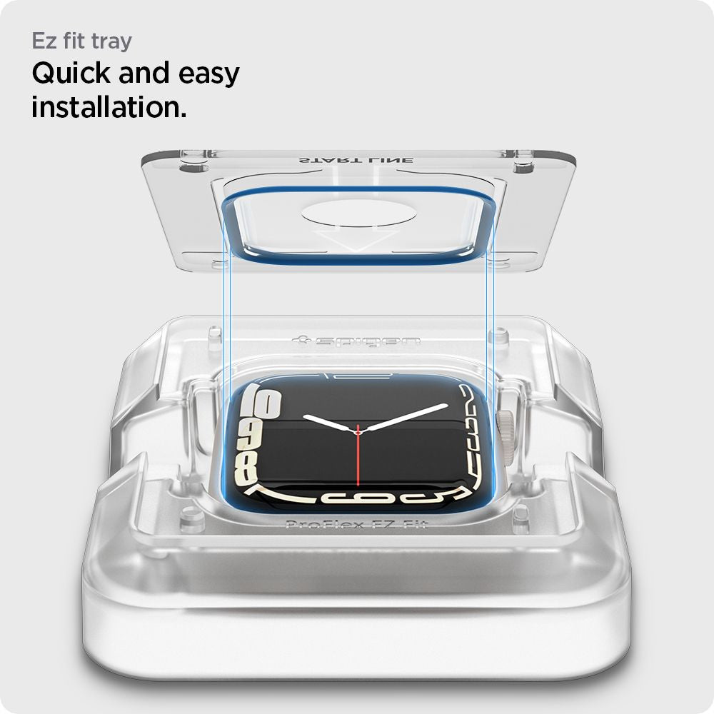 2X VERRE TREMPÉ POUR APPLE WATCH 45 MM SPIGEN PROFLEX "EZ FIT" 2-PACK TRANSPARENT