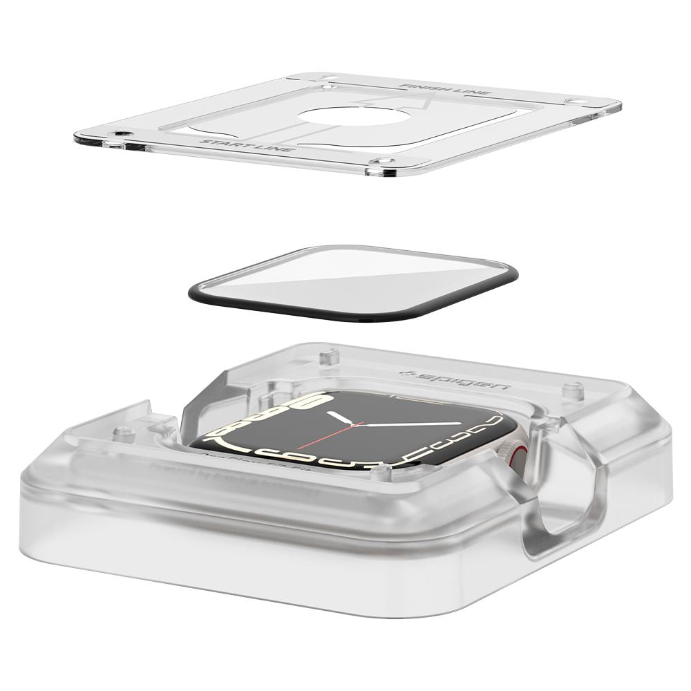 2X VERRE TREMPÉ POUR APPLE WATCH 45 MM SPIGEN PROFLEX "EZ FIT" 2-PACK TRANSPARENT