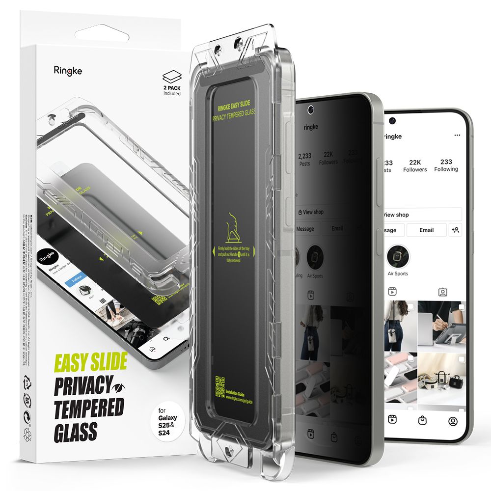 VERRE TEMPERÉ RINGKE EASY SLIDE 2-PACK GALAXY S25 PRIVACY
