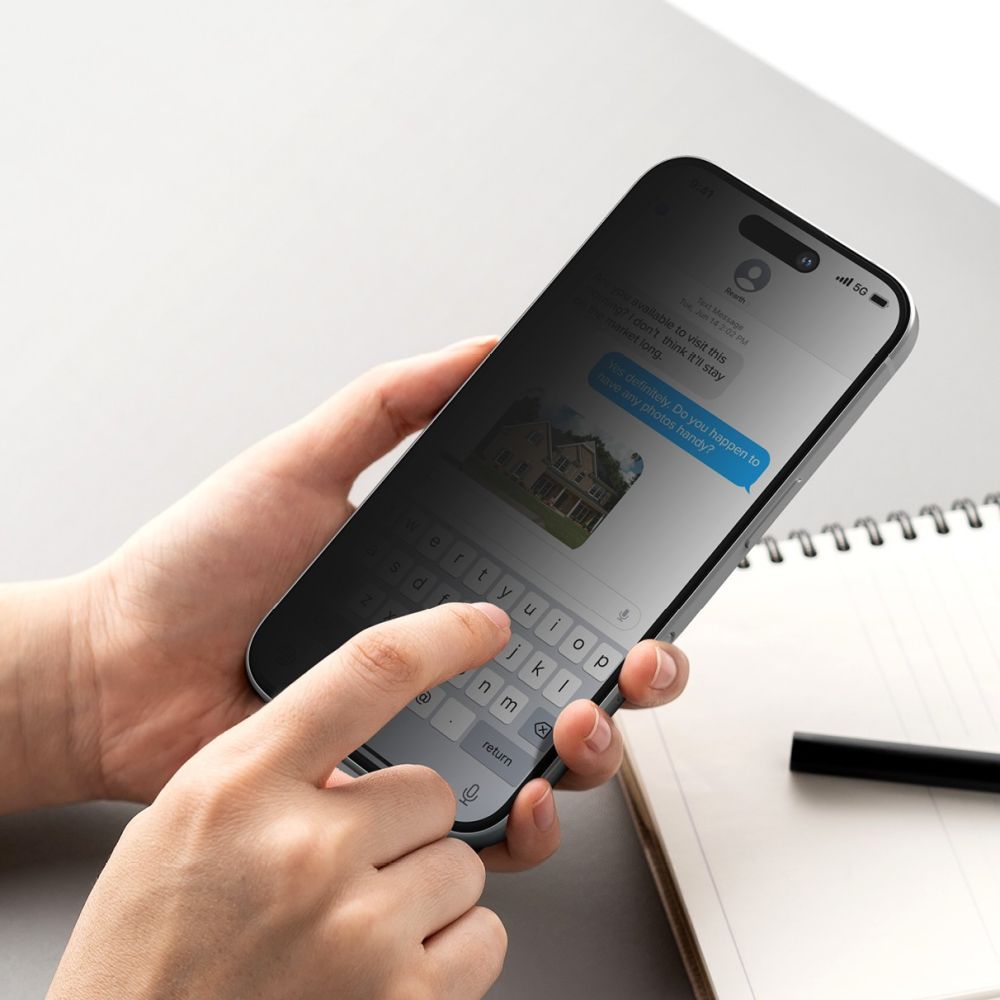 VERRE TREMPÉ RINGKE EASY SLIDE 2-PACK IPHONE 15 / 16 CONFIDENTIALITÉ