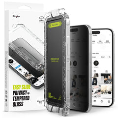 VERRE TREMPÉ RINGKE EASY SLIDE 2-PACK IPHONE 16 PRO PRIVACY