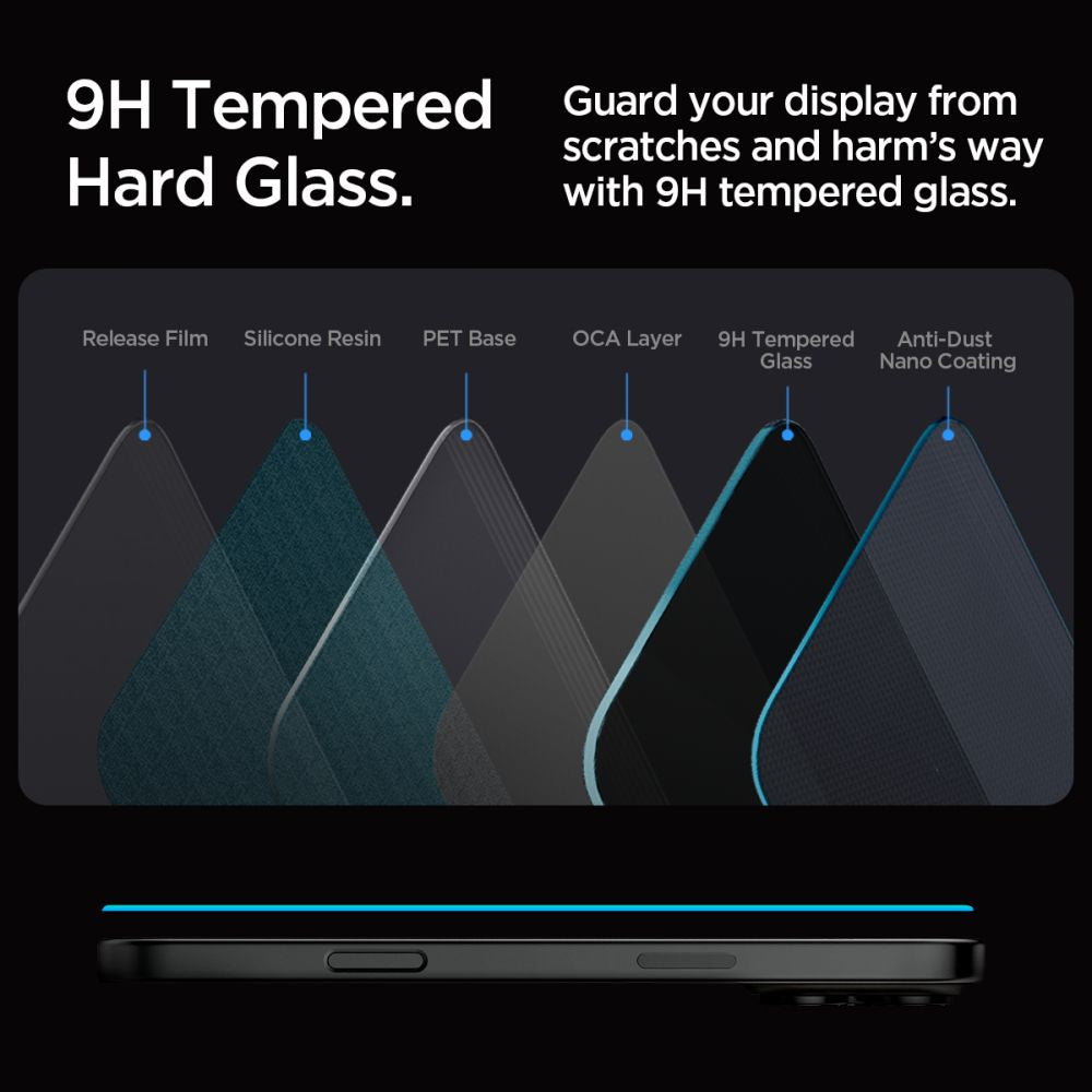 VERRE TREMPE SPIGEN GLAS.TR "EZ FIT" 2-PACK IPHONE 16 PRO MAX PRIVACY