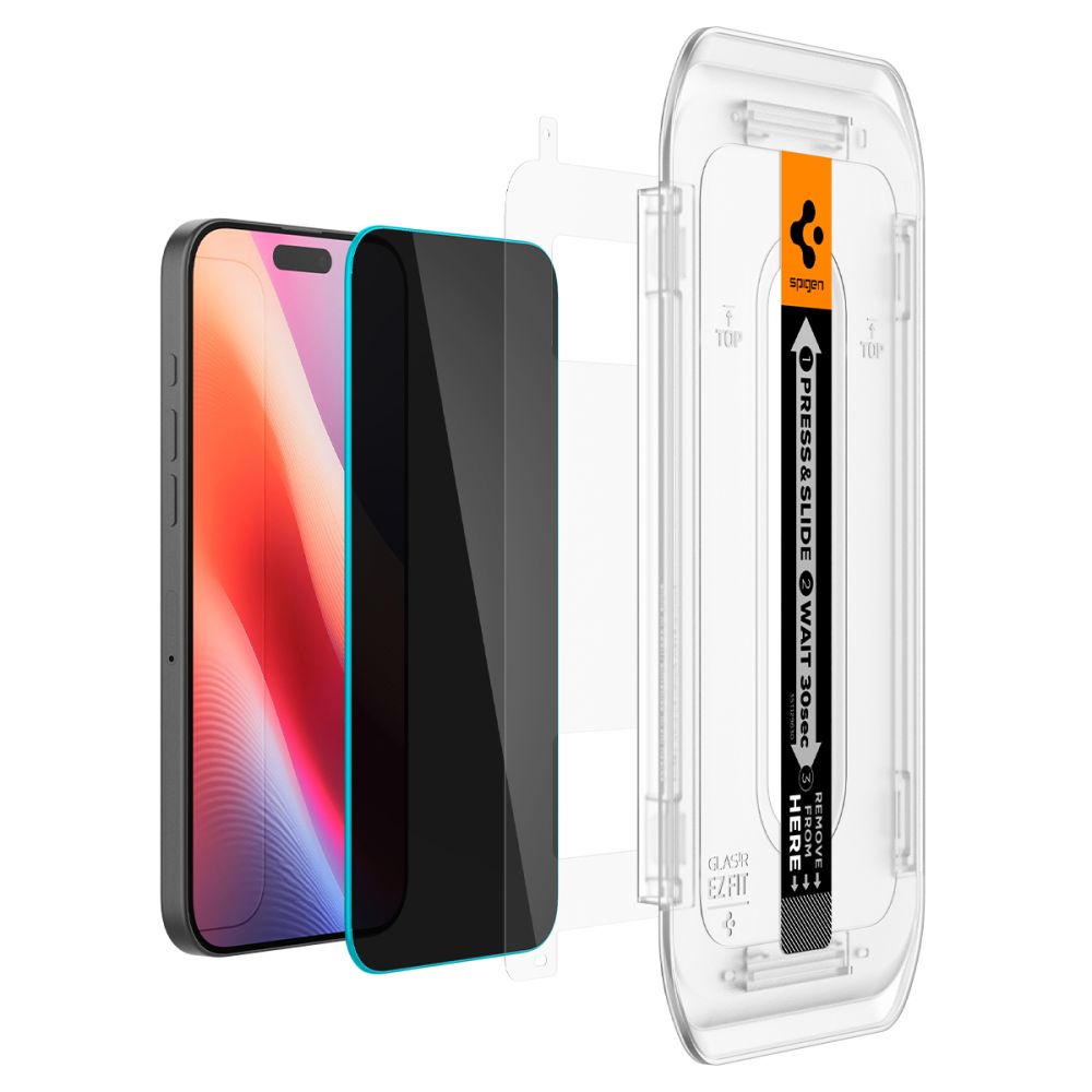 VERRE TREMPE SPIGEN GLAS.TR "EZ FIT" 2-PACK IPHONE 16 PRO PRIVACY