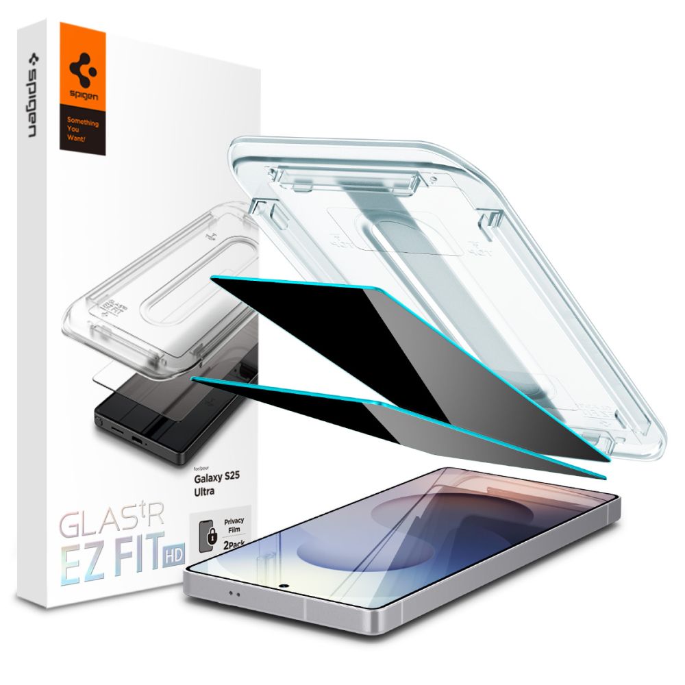 VERRE TREMPE SPIGEN GLAS.TR "EZ FIT" HD 2-PACK GALAXY S25 ULTRA PRIVACY