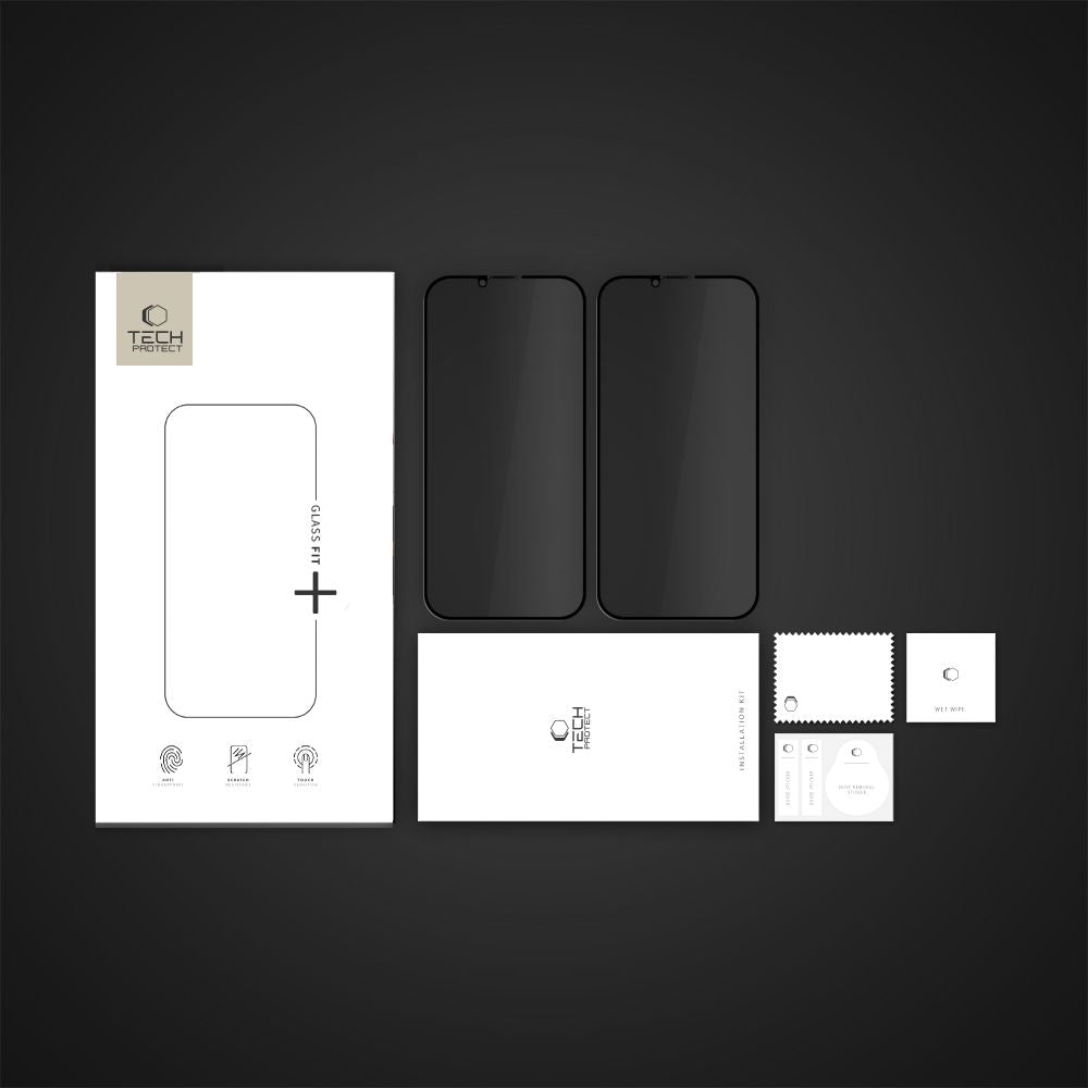 VERRE RENFORCÉ TECH-PROTECT GLASS SPY+ 2-PACK IPHONE 16E CONFIDENTIALITÉ