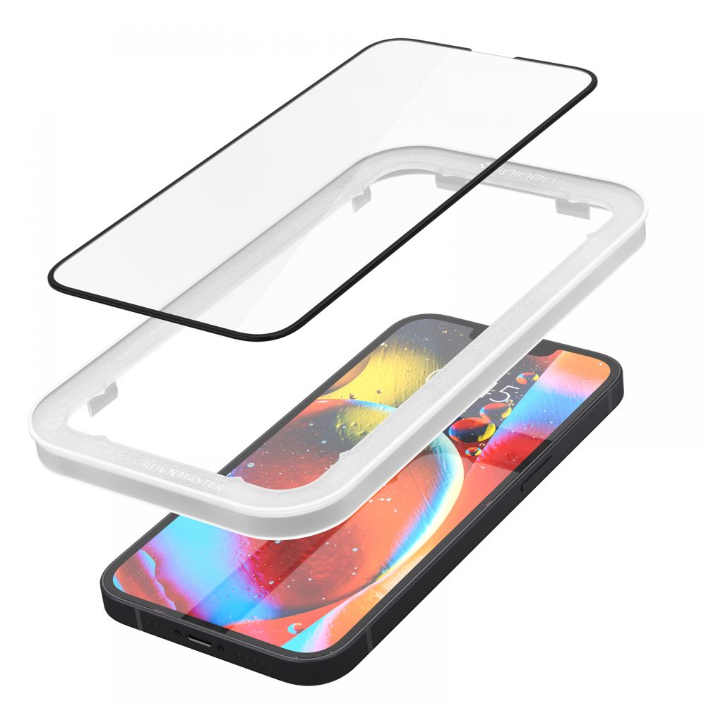 2X VERRE TEMPERÉ SPIGEN ALM GLASS FC 2-PACK IPHONE 13 / 13 PRO NOIR