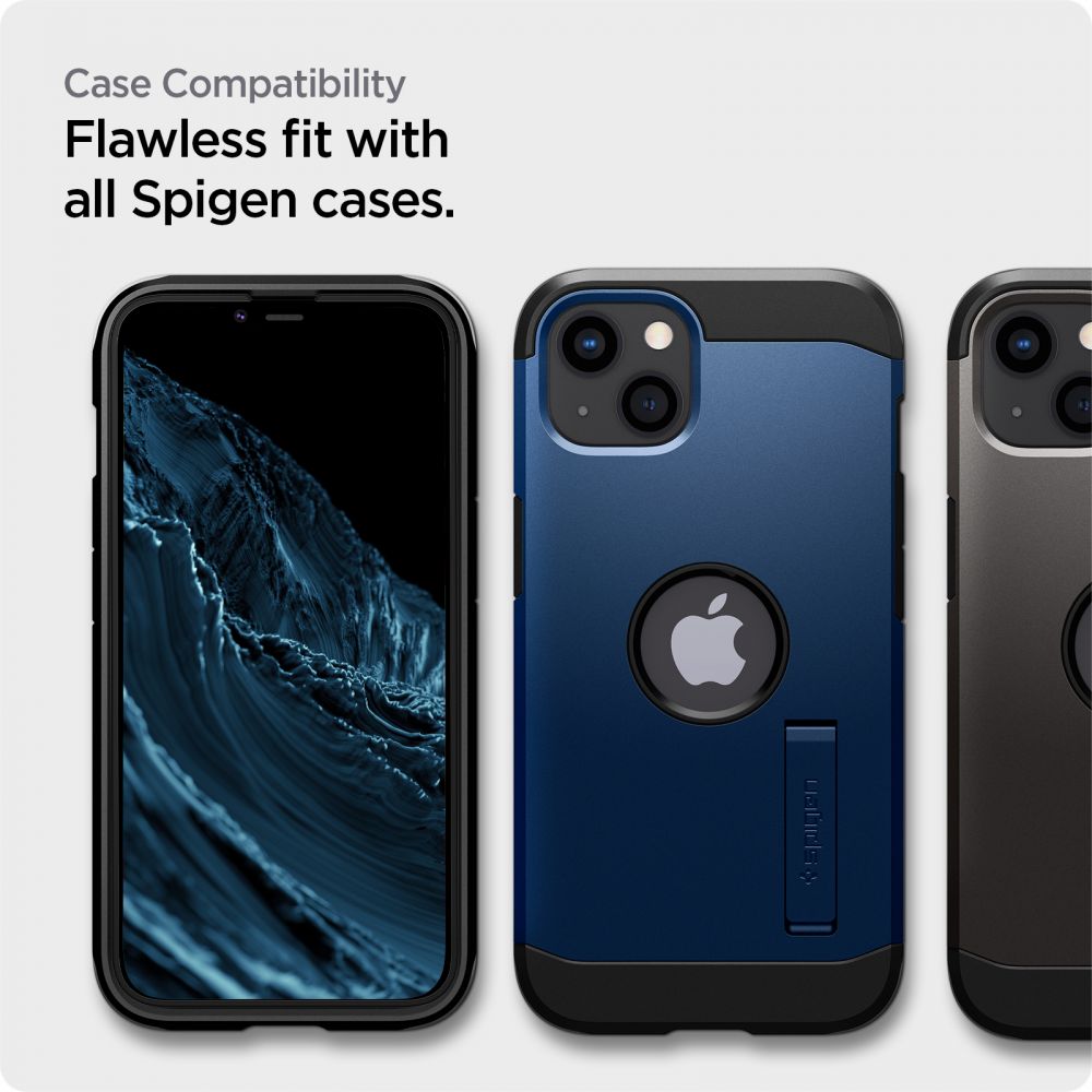2X VERRE TEMPERÉ SPIGEN ALM GLASS FC 2-PACK IPHONE 13 / 13 PRO NOIR