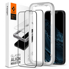 2X VERRE TEMPERÉ SPIGEN ALM GLASS FC 2-PACK IPHONE 13 / 13 PRO NOIR
