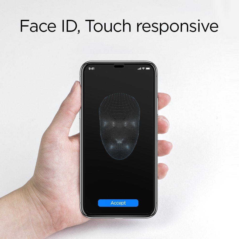 VERRE TREMPE SPIGEN GLASS FC IPHONE X/XS NOIR