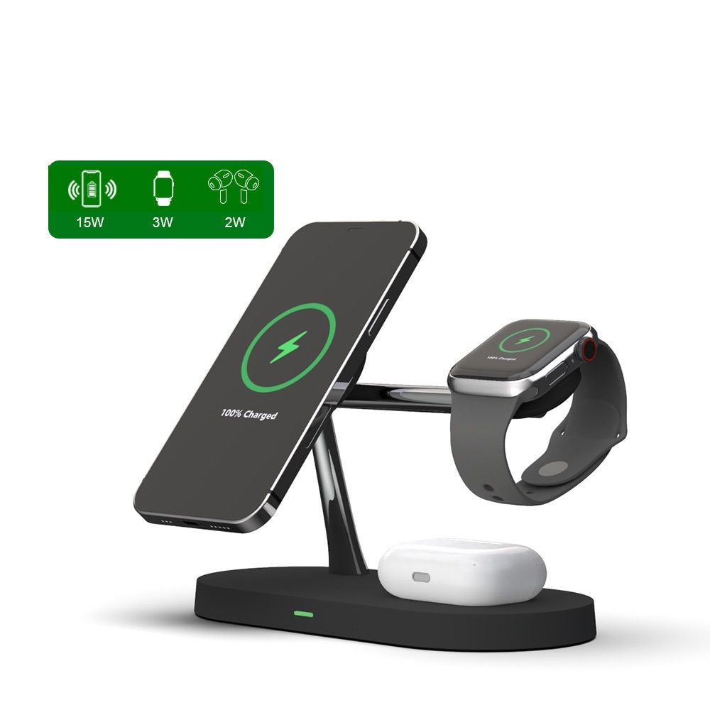 CHARGEUR SANS FIL 3EN1 TECH-PROTECT A12 MAGNETIC MAGSAFE NOIR