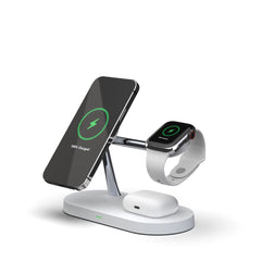 CHARGEUR SANS FIL 3EN1 TECH-PROTECT A12 MAGNETIQUE MAGSAFE BLANC