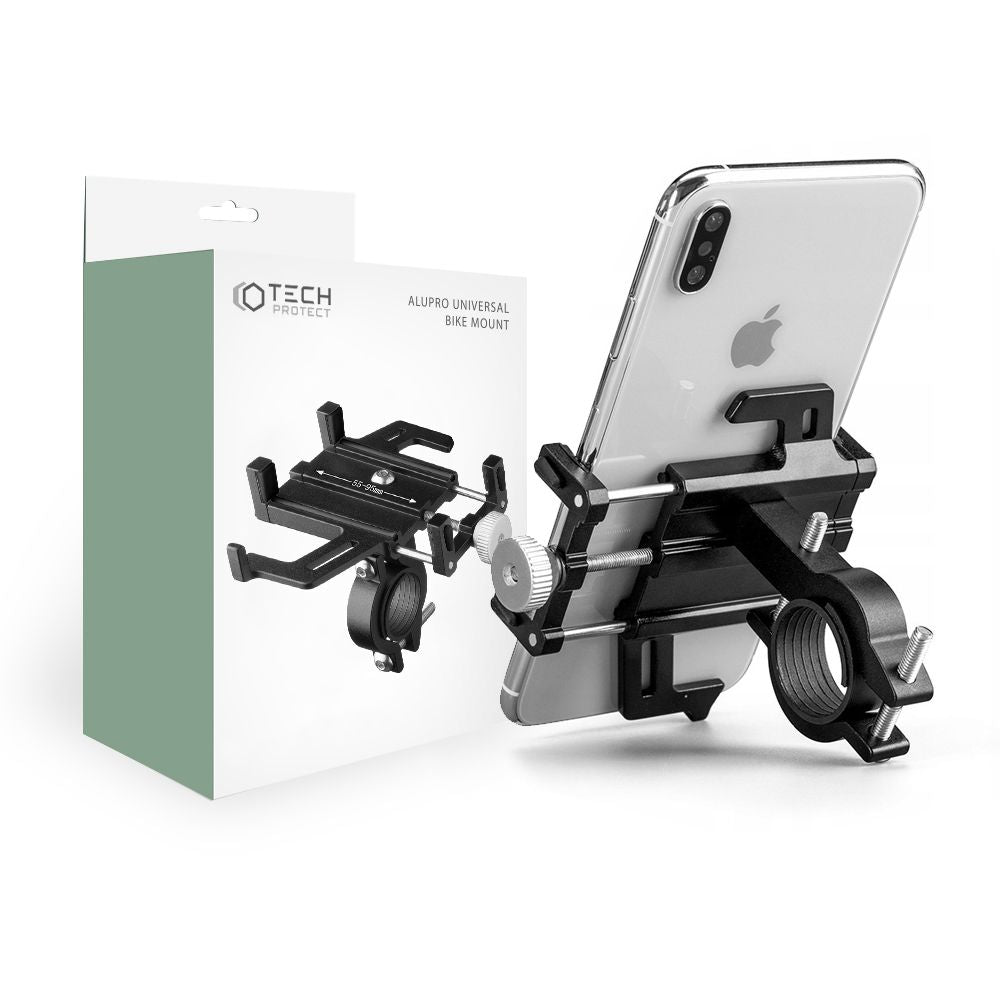 SUPPORT DE TÉLÉPHONE MOBILE POUR VÉLO TECH-PROTECT V1 MONTAGE UNIVERSEL NOIR