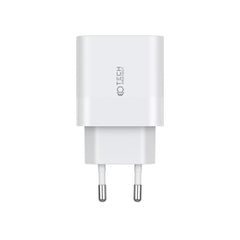 CHARGEUR RÉSEAU POUR MOBILE ET TABLETTE TECH-PROTECT C20W CHARGEUR RÉSEAU 2 PORTS PD20W + CÂBLE TYPE-C BLANC