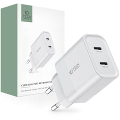 CHARGEUR RÉSEAU POUR MOBILE ET TABLETTE TECH-PROTECT C20W CHARGEUR RÉSEAU 2 PORTS PD20W BLANC
