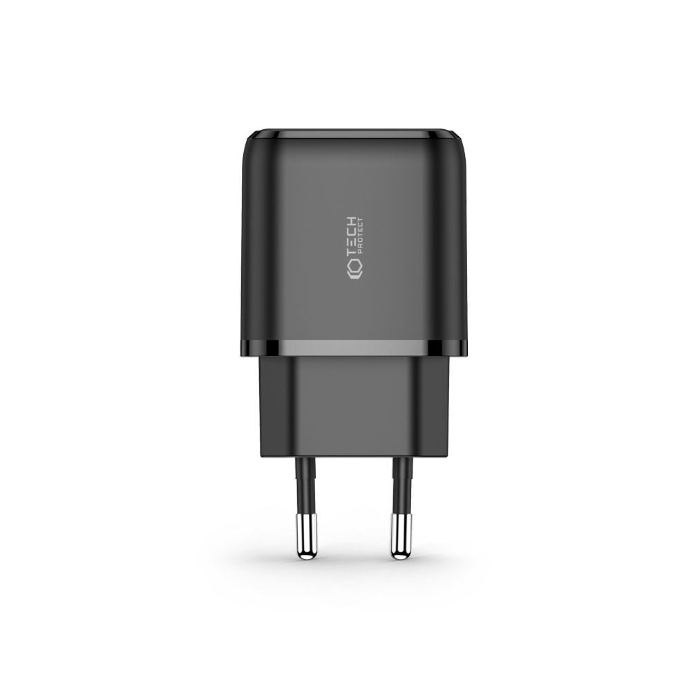 CHARGEUR RÉSEAU POUR MOBILE ET TABLETTE TECH-PROTECT C20W CHARGEUR 2 PORTS PD20W/QC3.0 NOIR
