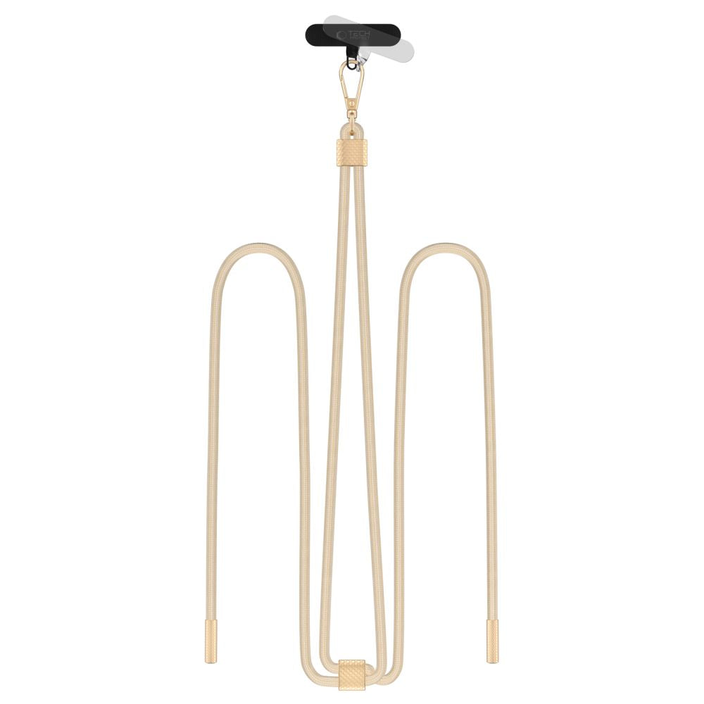 SANGLE CROISEE TECH-PROTECT C2S EN JUTE BEIGE/OR