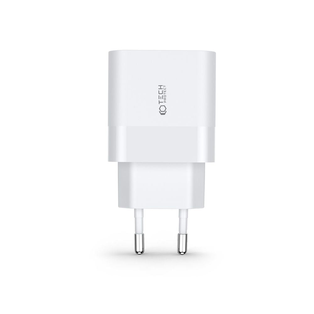 CHARGEUR RÉSEAU POUR MOBILE ET TABLETTE TECH-PROTECT C30W CHARGEUR 2 PORTS PD30W/QC3.0 BLANC