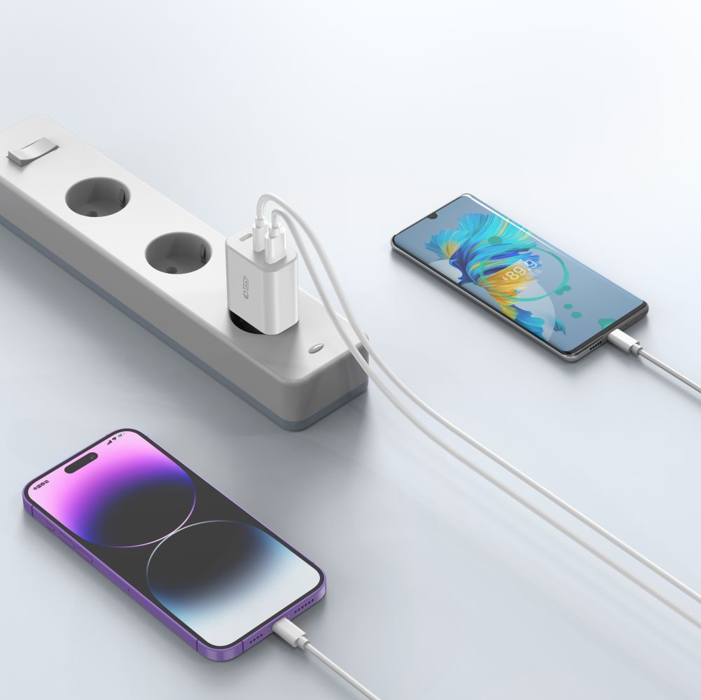 CHARGEUR RÉSEAU POUR MOBILE ET TABLETTE TECH-PROTECT C30W CHARGEUR 3 PORTS PD30W/QC3.0 NOIR