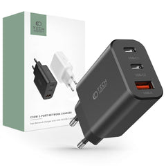CHARGEUR RÉSEAU POUR MOBILE ET TABLETTE TECH-PROTECT C30W CHARGEUR 3 PORTS PD30W/QC3.0 NOIR