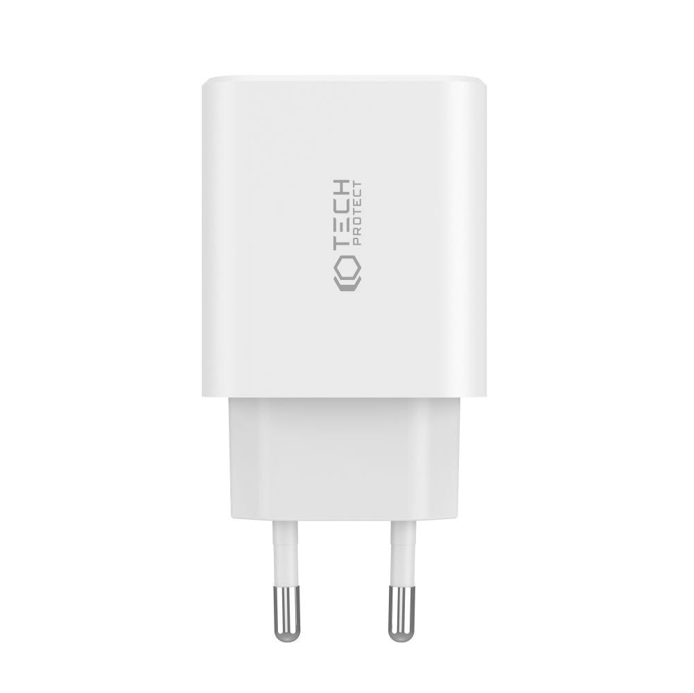 CHARGEUR RÉSEAU POUR MOBILE ET TABLETTE TECH-PROTECT C30W CHARGEUR 3 PORTS PD30W/QC3.0 BLANC
