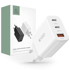 CHARGEUR RÉSEAU POUR MOBILE ET TABLETTE TECH-PROTECT C30W CHARGEUR 3 PORTS PD30W/QC3.0 BLANC