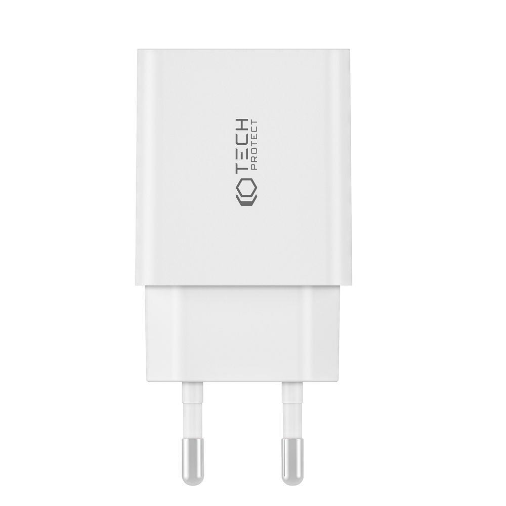 CHARGEUR RÉSEAU POUR MOBILE ET TABLETTE TECH-PROTECT C35W CHARGEUR RÉSEAU 2 PORTS PD35W + CÂBLE LIGHTNING BLANC