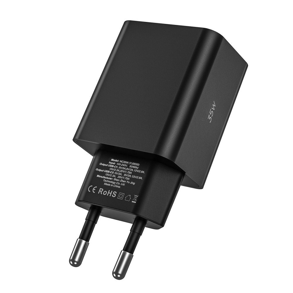 CHARGEUR RÉSEAU POUR MOBILE ET TABLETTE TECH-PROTECT C35W CHARGEUR RÉSEAU 2 PORTS PD35W + CÂBLE LIGHTNING BLANC