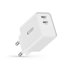 CHARGEUR RÉSEAU POUR MOBILE ET TABLETTE TECH-PROTECT C35W CHARGEUR RÉSEAU 2 PORTS PD35W BLANC
