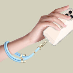 SANGLE DE POIGNET EN CORDON TECH-PROTECT C4S BLEU BÉBÉ/OR