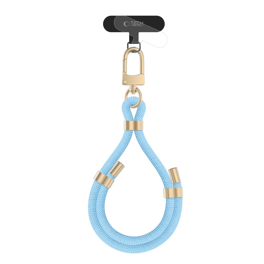 SANGLE DE POIGNET EN CORDON TECH-PROTECT C4S BLEU BÉBÉ/OR