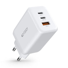 CHARGEUR RÉSEAU POUR MOBILE ET TABLETTE TECH-PROTECT C65W CHARGEUR 3 PORTS PD65W/QC3.0 BLANC