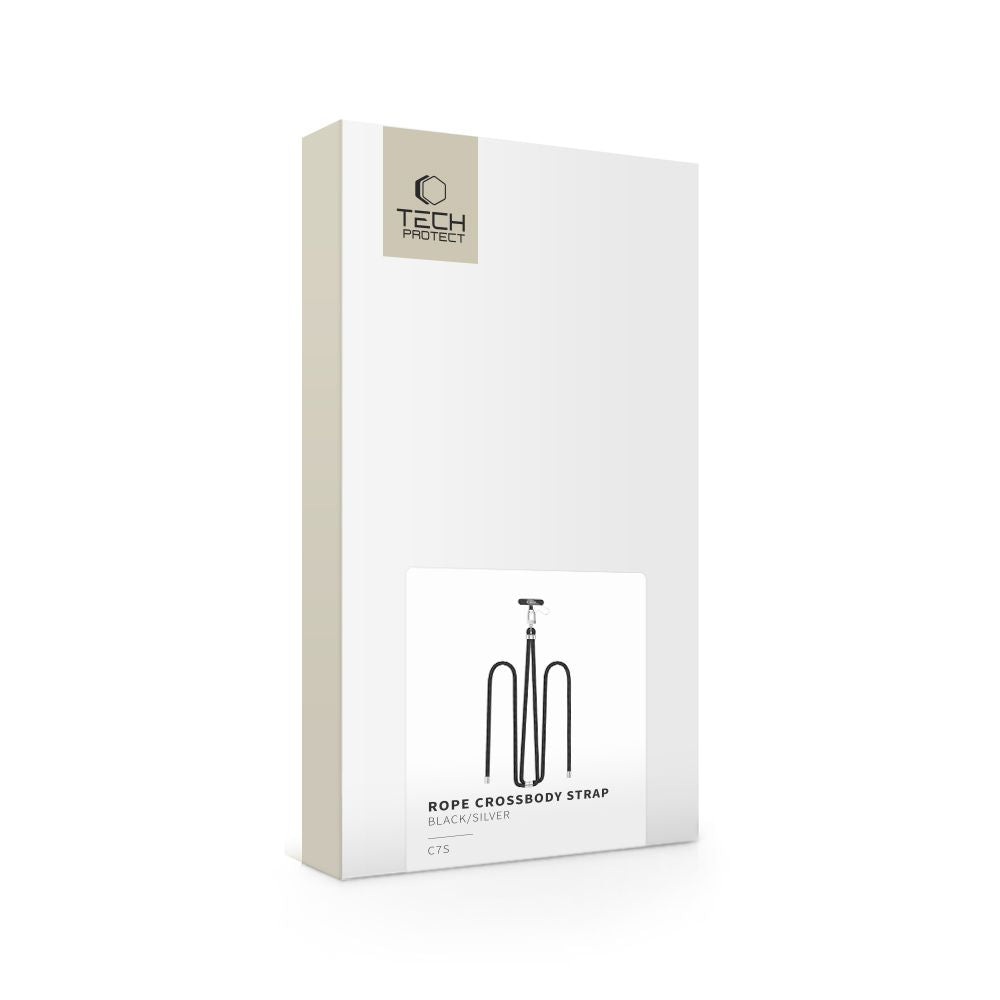 SANGLE CROISEE EN CORDON TECH-PROTECT C7S NOIR/ARGENT