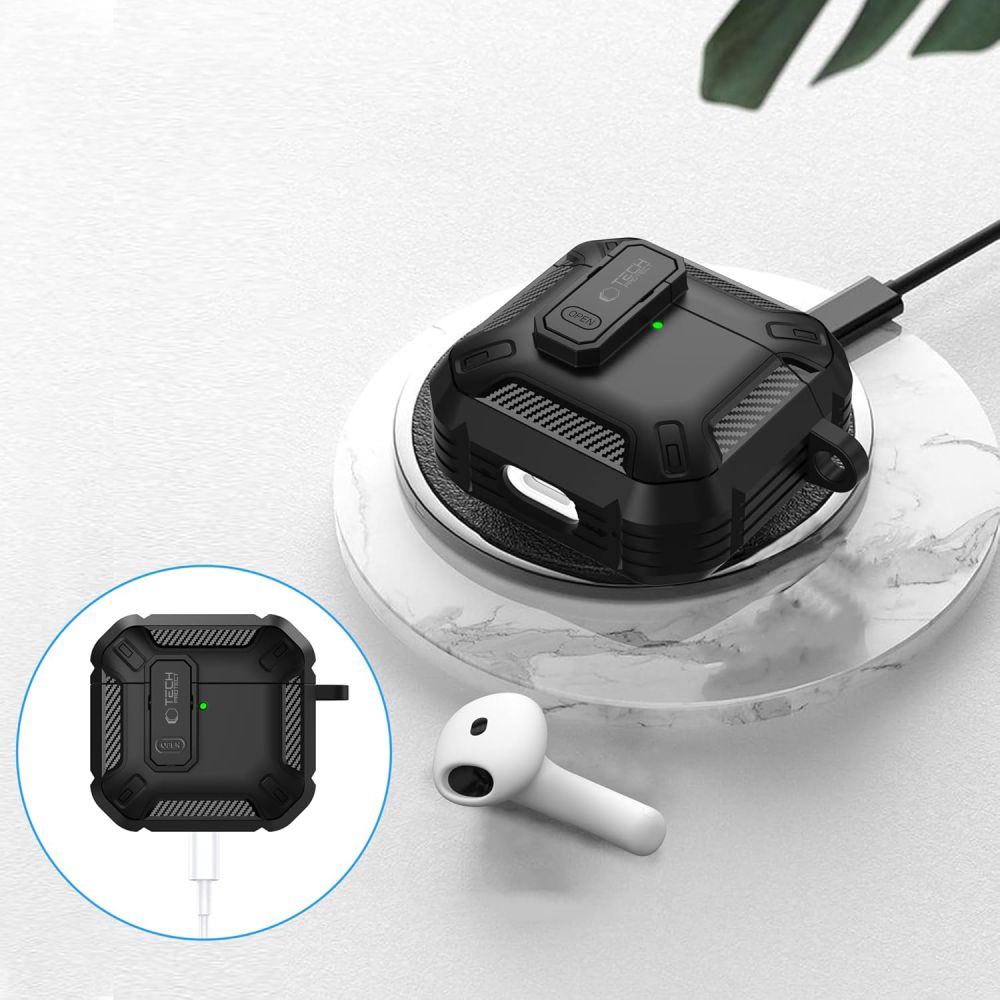 COQUE TECH-PROTECT CARBONOX APPLE AIRPODS 4 NOIRE