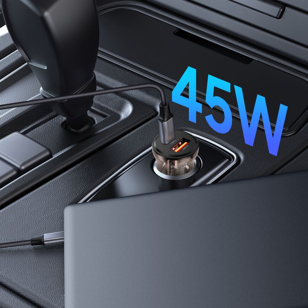 CHARGEUR DE VOITURE TECH-PROTECT CC01 2 PORTS PD45W/QC3.0 NOIR