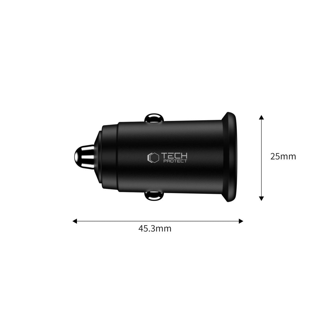 CHARGEUR DE VOITURE TECH-PROTECT CC02 2 PORTS PD35W/QC3.0 NOIR
