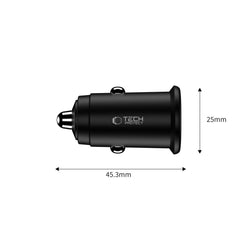 CHARGEUR DE VOITURE TECH-PROTECT CC02 2 PORTS PD35W/QC3.0 NOIR