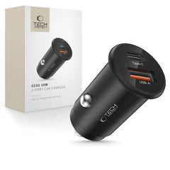 CHARGEUR DE VOITURE TECH-PROTECT CC02 2 PORTS PD35W/QC3.0 NOIR