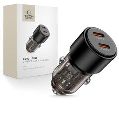 CHARGEUR DE VOITURE TECH-PROTECT CC03 2 PORTS PD100W NOIR