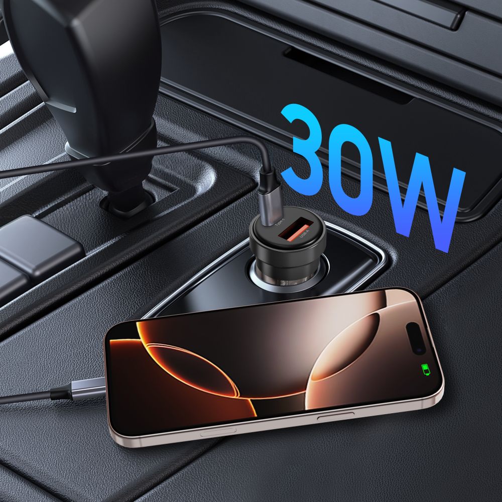 CHARGEUR DE VOITURE TECH-PROTECT CC03 2 PORTS PD30W/QC3.0 NOIR