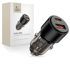 CHARGEUR DE VOITURE TECH-PROTECT CC03 2 PORTS PD95W/QC3.0 NOIR