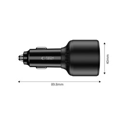 CHARGEUR DE VOITURE TECH-PROTECT CC04 3 PORTS PD175W NOIR
