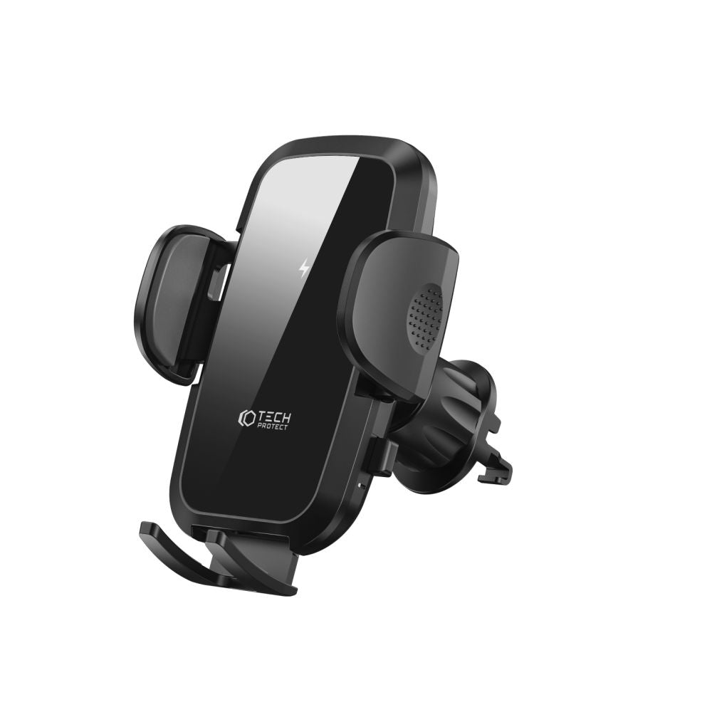 SUPPORT DE TÉLÉPHONE POUR VOITURE AVEC CHARGE SANS FIL TECH-PROTECT CM15W-V1 MONTAGE SUR TABLEAU DE BORD & VENTILATION CHARGEUR SANS FIL 15W NOIR