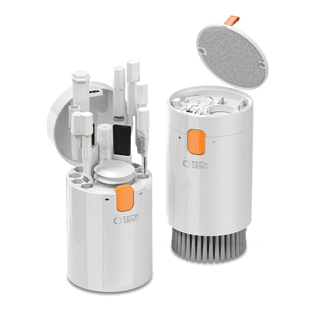 ENSEMBLE DE NETTOYAGE TECH-PROTECT CS01 20EN1 POUR TÉLÉPHONE, ÉCOUTEURS, TABLETTE ET ORDINATEUR PORTABLE BLANC