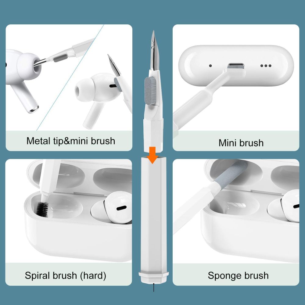 ENSEMBLE DE NETTOYAGE TECH-PROTECT CS01 20EN1 POUR TÉLÉPHONE, ÉCOUTEURS, TABLETTE ET ORDINATEUR PORTABLE BLANC