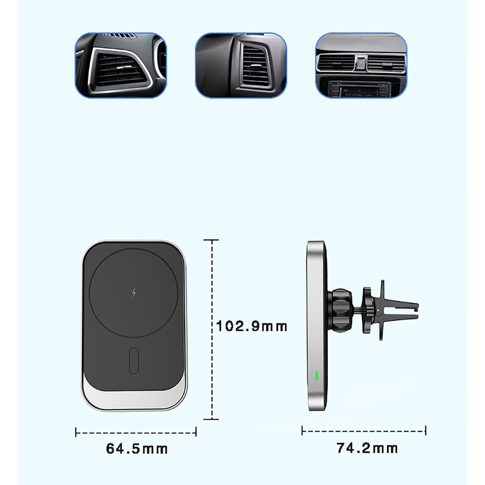 SUPPORT / CHARGEUR DE VOITURE TECH-PROTECT CW19 MAGNETIC MAGSAFE VENT MONTAGE DE VOITURE NOIR